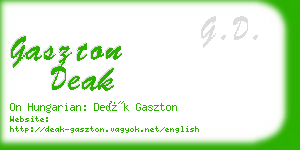 gaszton deak business card